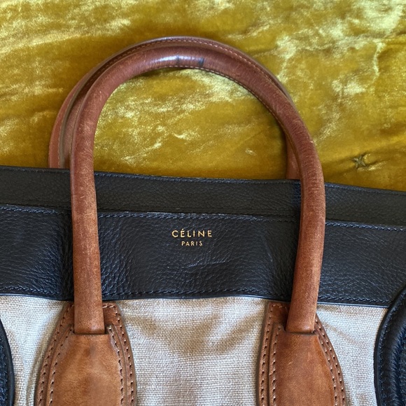 Celine Natural Canvas and Leather Luggage Tote Bag - Picture 10 of 14